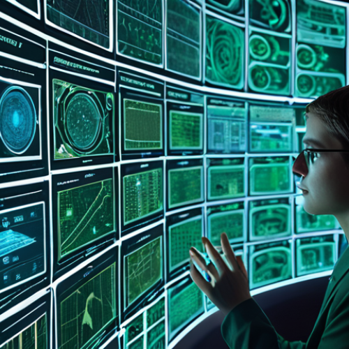 "A focused cybersecurity professional navigating an intricate, glowing digital labyrinth, surrounded by translucent holographic displays depicting complex network diagrams, operating system architecture, and lines of code. The scene visually emphasizes the foundational layers of technology, embodying deep curiosity, analytical problem-solving, and the resilience required to master the evolving cyber landscape. Cinematic, high-tech, dark blue and green palette, digital art."